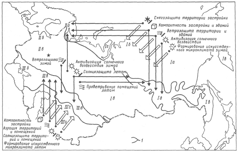 Климатическое районирование в СССР и его влияние на архитектурно-градостроительные и ландшафтные решения