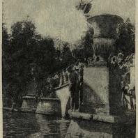 Павловский парк. Современное использование моста Висконтия (фотография 1935 г.)