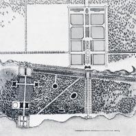 Начальный этап развития ансамбля Петергофа. План И. Браунштейна 1714—1716 гг.