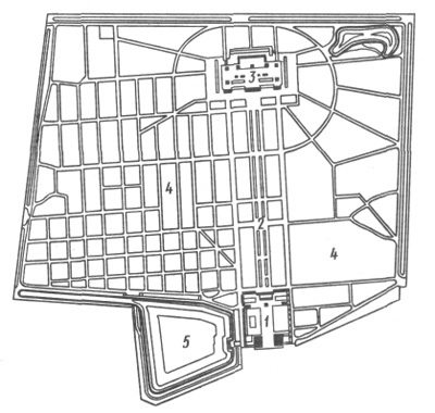 Генеральный план центральной части Пискаревского мемориального кладбища