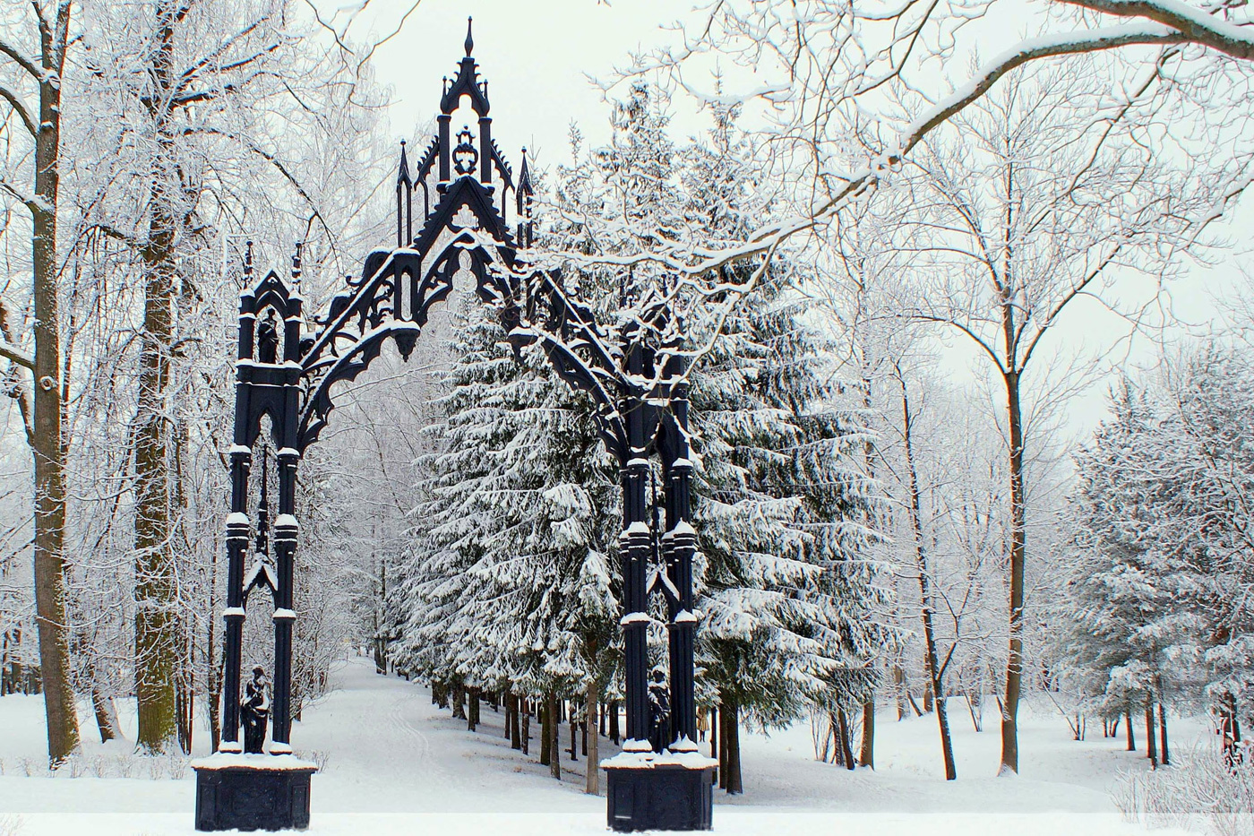 екатерининский парк в москве зимой