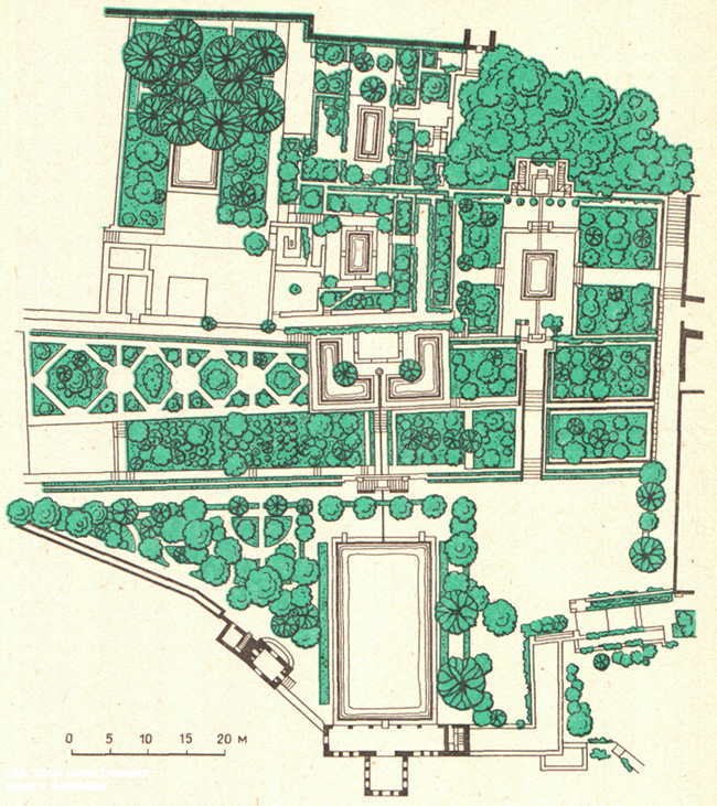 План садов Главного входа в Альгамбре