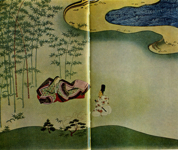 Касуга гонгэн-рэйкэнки. Деталь свитка с изображением сада. 1309