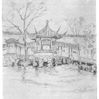 13. Павильон с галереями Ван-ши-юань в парке города Сучжоу