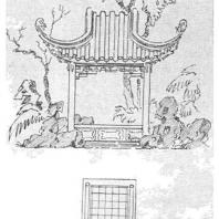 20. Четырехугольный павильон в парке города Сучжоу