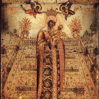 Никита Павловец. Богоматерь Ветроград заключенный Около 1670 г. Икона 33 X 29. Государственная Третьяковская галлерея