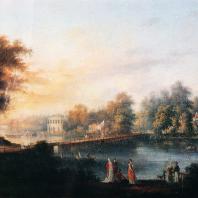 Гатчина. Вид на Неву и Строгоновскую дачу. С.Ф. Щедрин, 1804 (фрагмент)