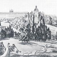 Последовательное чередование пейзажных картин в Царском Селе 1790-х годов. Гравюра с рисунка М. Домам-Демортре