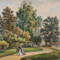 Кузьминки. Вид части сада. Из альбома «Виды села Влахернского» (1841 г.)