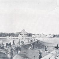 Пейзаж с Останкинским дворцом. Картина неизвестного художника XIX в.